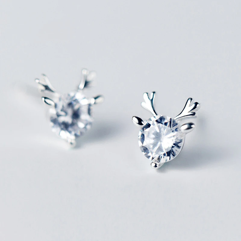 New Style 100% Real 925 Sterling Silver Tiny Cute Deer Antlers Stud Earrings with Crystal Zircon for Girls Kids Gift (SE347)
New Style 100% Real 925 Sterling Silver Tiny Cute Deer Antlers Stud Earrings with Crystal Zircon for Girls Kids Gift (SE347)