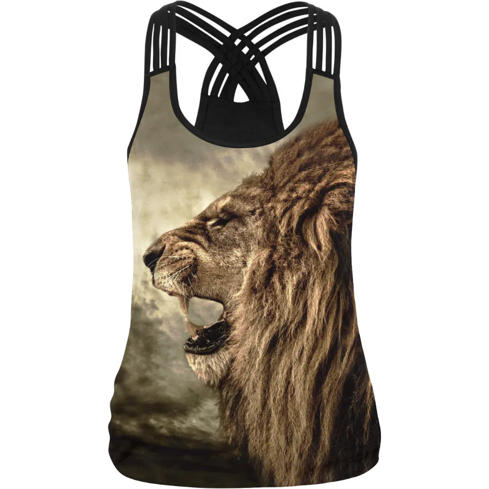 Tank Top Fashion Lion Head Digital Printed Cami Sleeveless Knitted Satin Workout Fitness Top Black White Sexy Vest Women Kawaii
Tank Top Fashion Lion Head Digital Printed Cami Sleeveless Knitted Satin Workout Fitness Top Black White Sexy Vest Women Kawaii