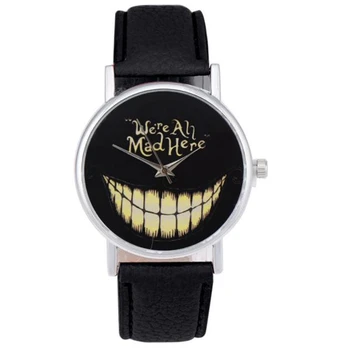 Fashion We're all mad here Watch Leather Strap Women Wristwatch Casual Quartz Watch Relogio Feminino 1493
Fashion We're all mad here Watch Leather Strap Women Wristwatch Casual Quartz Watch Relogio Feminino 1493