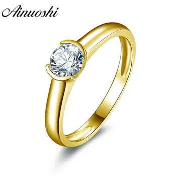 AINUOSHI Trendy Bezel Setting Solitaire Ring 14K Solid White/Yellow Gold Band Round SONA Diamond Women Wedding Engagement Ring
AINUOSHI Trendy Bezel Setting Solitaire Ring 14K Solid White/Yellow Gold Band Round SONA Diamond Women Wedding Engagement Ring
