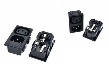 IEC 60320 C13 ac power electrical socket Ganged Outlet and C14 Inlet Snap-in Mounting Solder Tab with Fuse Holder 2 way
IEC 60320 C13 ac power electrical socket Ganged Outlet and C14 Inlet Snap-in Mounting Solder Tab with Fuse Holder 2 way