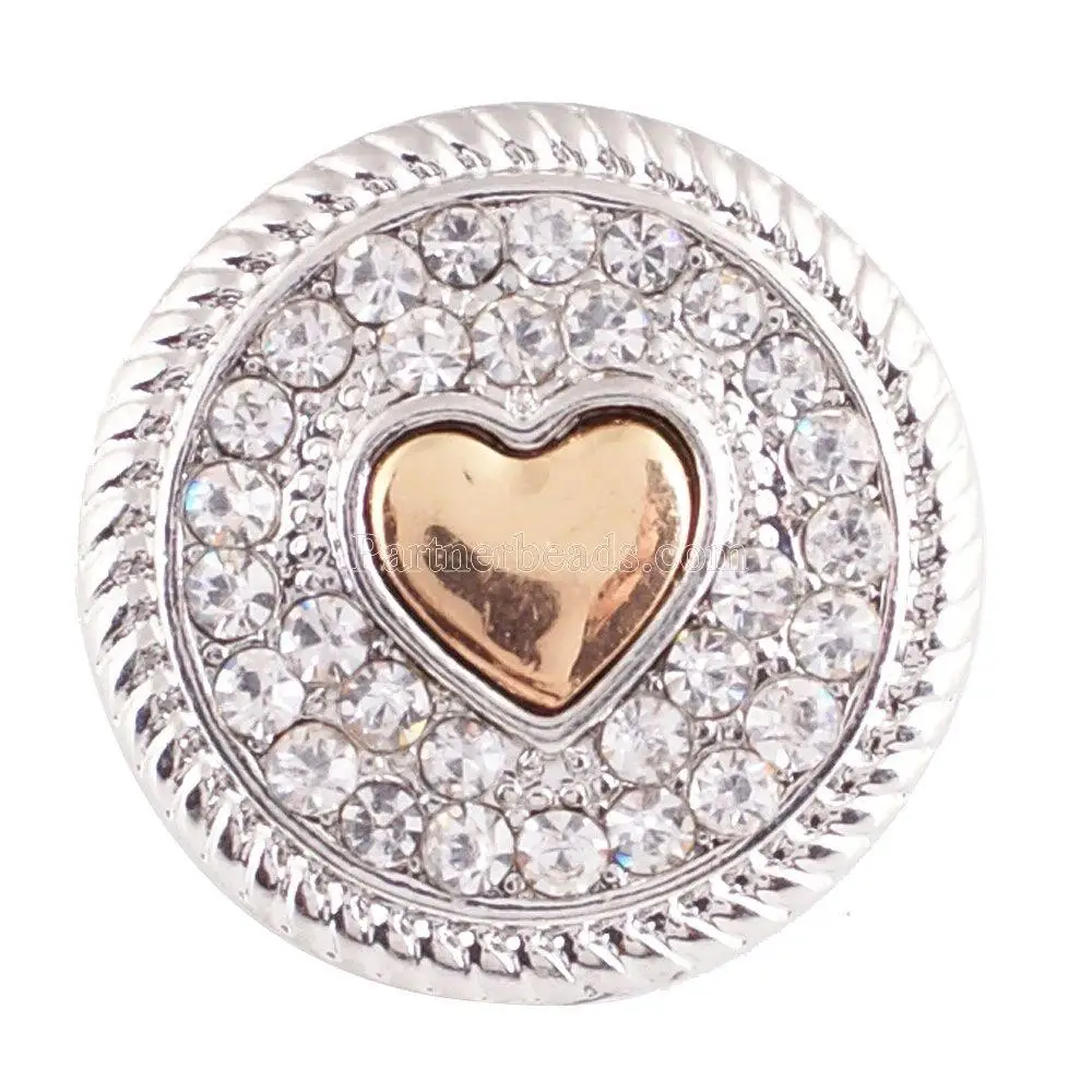 New Clear Rhinestone Snap beads Jewelry 18mm Ginger Gold Color Heart Snap DIY Fit Snaps Bracelet Jewelry Women Valentines Gift
New Clear Rhinestone Snap beads Jewelry 18mm Ginger Gold Color Heart Snap DIY Fit Snaps Bracelet Jewelry Women Valentines Gift