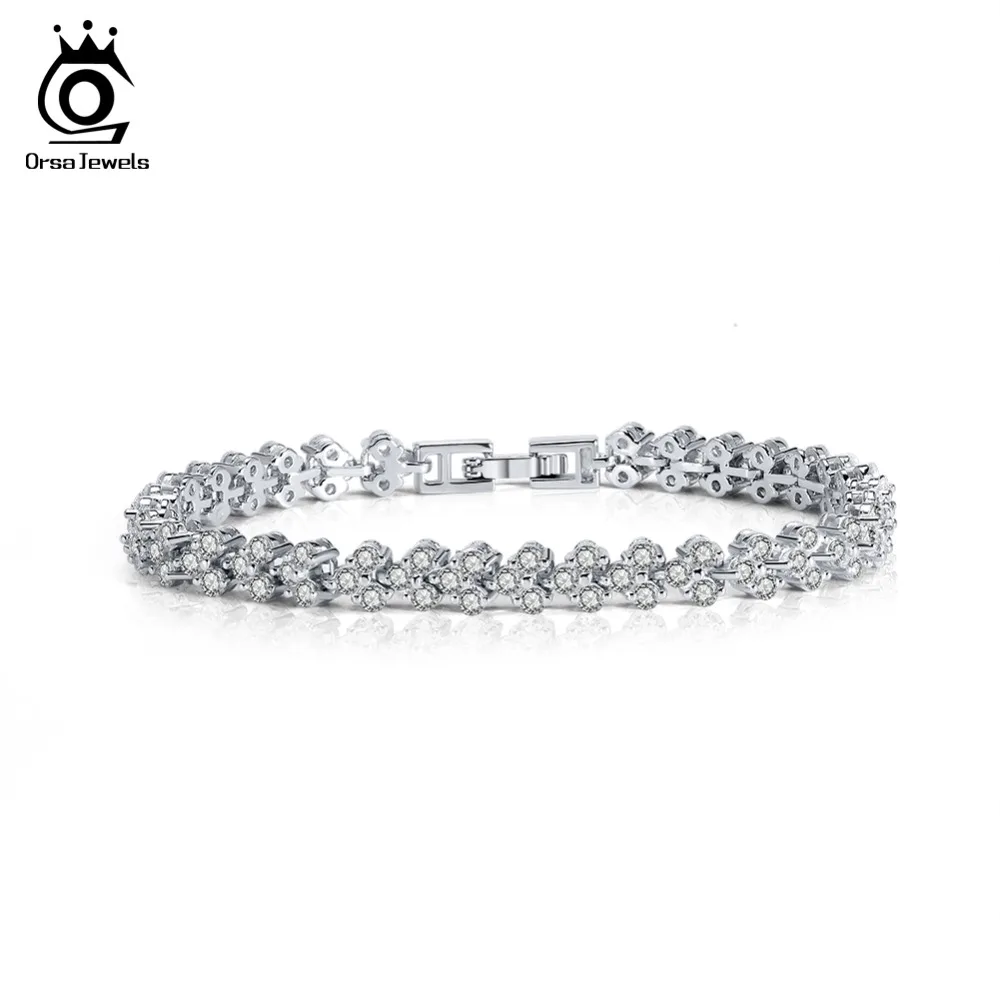 ORSA JEWELS Female's Bracelet AAA Grade Cubic Zirconia Bracelet For Women Roman Design Simple Bracelet Jewelry AOB08
ORSA JEWELS Female's Bracelet AAA Grade Cubic Zirconia Bracelet For Women Roman Design Simple Bracelet Jewelry AOB08