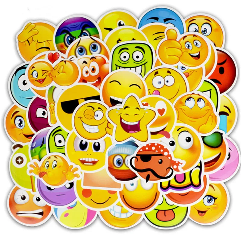 Hot Sale 50 Pcs/set Yellow Emoji Smiley Face Norepeat Stickers for Pad Phone Case Car Skateboard Helmet Bicycle Suitcase Toys
Hot Sale 50 Pcs/set Yellow Emoji Smiley Face Norepeat Stickers for Pad Phone Case Car Skateboard Helmet Bicycle Suitcase Toys