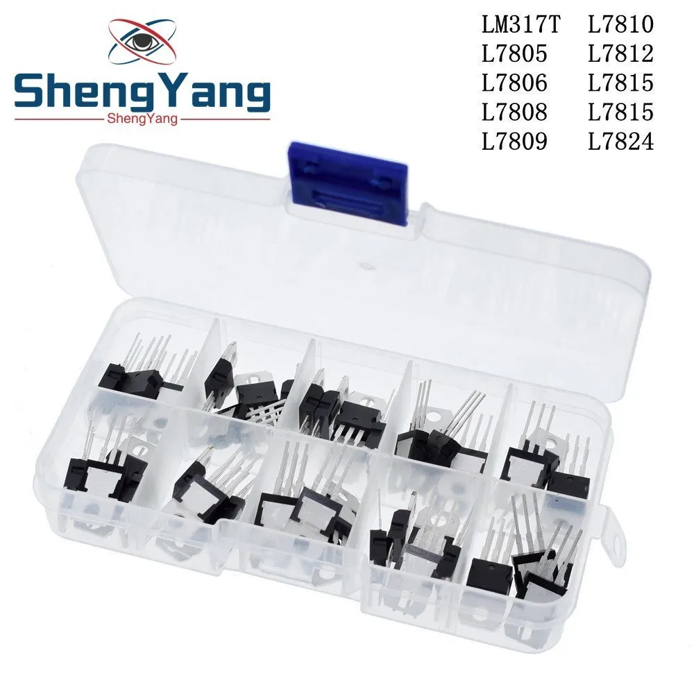 Lm317t L7805 L7806 L7808 L7809 L7810 L7812 L7815 L7818 L7824 Transistor Assortment Kit 10value 50pcs Voltage Regulator Box
Lm317t L7805 L7806 L7808 L7809 L7810 L7812 L7815 L7818 L7824 Transistor Assortment Kit 10value 50pcs Voltage Regulator Box