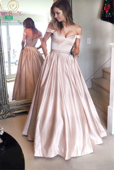 Pink Evening Dress Off Shoulder A-line Sleeveless Simple Customized Zipper Back Beading Sequined Belt Hot Sale Style Prom Gown
Pink Evening Dress Off Shoulder A-line Sleeveless Simple Customized Zipper Back Beading Sequined Belt Hot Sale Style Prom Gown