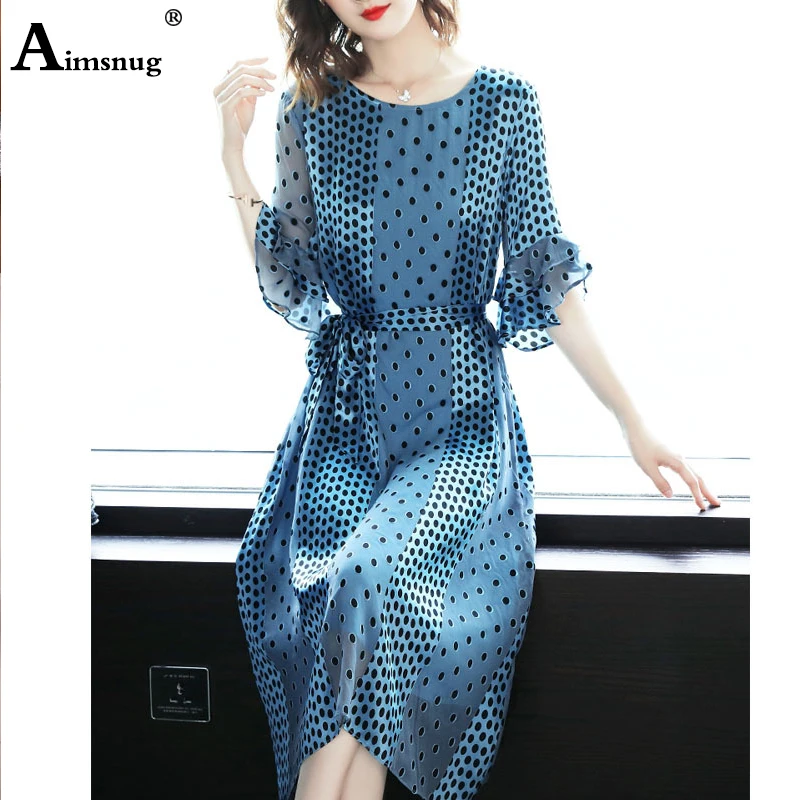 Silk Fashion Party Half-Sleeve Lace High Waist Wave point Print O-neck Female The Dresses New Women Summer Autumn Elegant Dress
Silk Fashion Party Half-Sleeve Lace High Waist Wave point Print O-neck Female The Dresses New Women Summer Autumn Elegant Dress