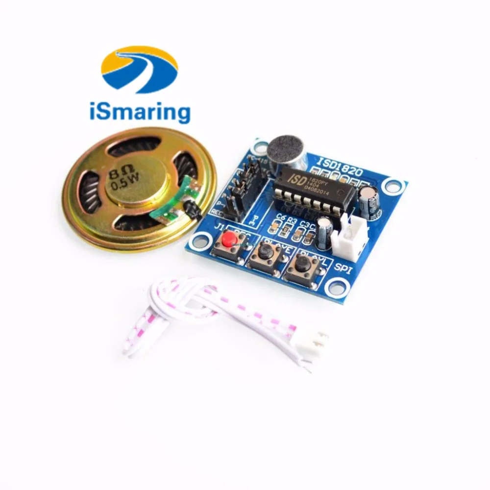 Official iSmaring ISD1820 recording module voice module the voice board telediphone module board with Microphones + Loudspeaker
Official iSmaring ISD1820 recording module voice module the voice board telediphone module board with Microphones + Loudspeaker