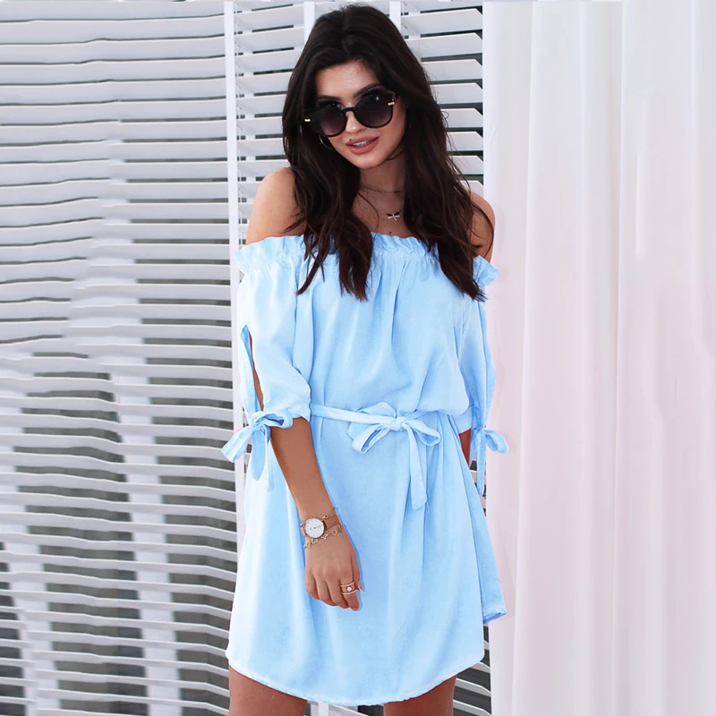 New Women Sexy Slash neck Solid Color Beach Dress Ruffled Half Sleeves Tied Bandwidth Loose Casual Belt Dress
New Women Sexy Slash neck Solid Color Beach Dress Ruffled Half Sleeves Tied Bandwidth Loose Casual Belt Dress