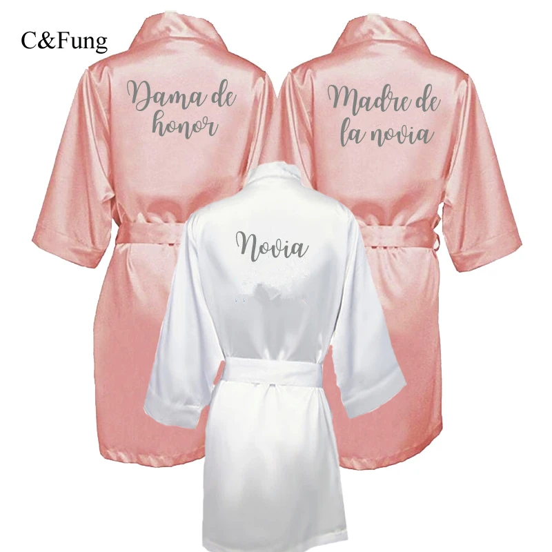 C&Fung dusty rose bridal satin robe women dama de honor Espanol spanish wedding robe novia kimono bride party bridesmaid robes
C&Fung dusty rose bridal satin robe women dama de honor Espanol spanish wedding robe novia kimono bride party bridesmaid robes
