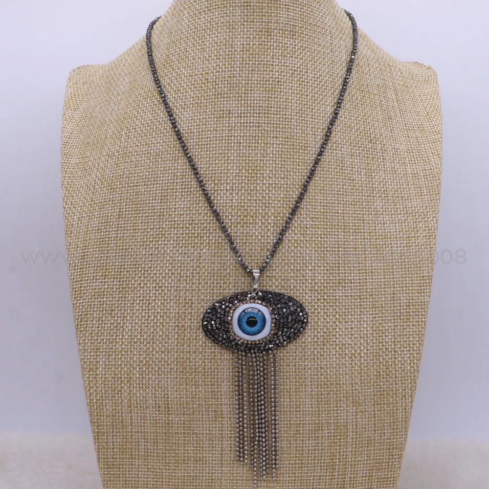 Fashion eye stone pendant necklace hematite beaded Necklace Fashion Blue eye necklace gift for women fashion 2566
Fashion eye stone pendant necklace hematite beaded Necklace Fashion Blue eye necklace gift for women fashion 2566