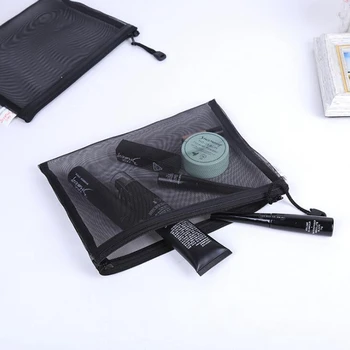 Women's Fashion Black Mesh Cosmetic Bag Transparent Lace Large Capacity Cosmetics Zipper Organizer Hand Travel Toiletry Bag B340
Women's Fashion Black Mesh Cosmetic Bag Transparent Lace Large Capacity Cosmetics Zipper Organizer Hand Travel Toiletry Bag B340