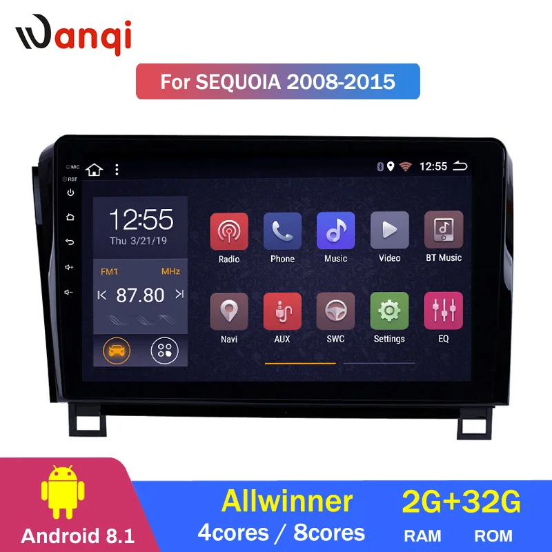 Cheap 2G RAM 32G ROM 10.1 inch HD Touchscreen Radio GPS Navigation System Android 8.1 for 2008-2015 TOYOTA Sequoia 2