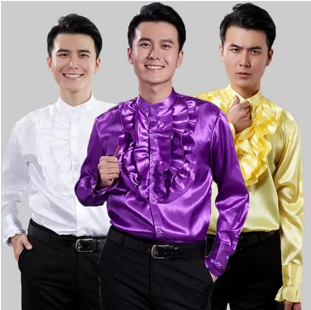 2016 !men's Dress Men Sequined Long Sleeve Shirts The Show The Dress Chorus Mc Hotel Ktv Dress Shirt White Purple Golden
2016 !men's Dress Men Sequined Long Sleeve Shirts The Show The Dress Chorus Mc Hotel Ktv Dress Shirt White Purple Golden