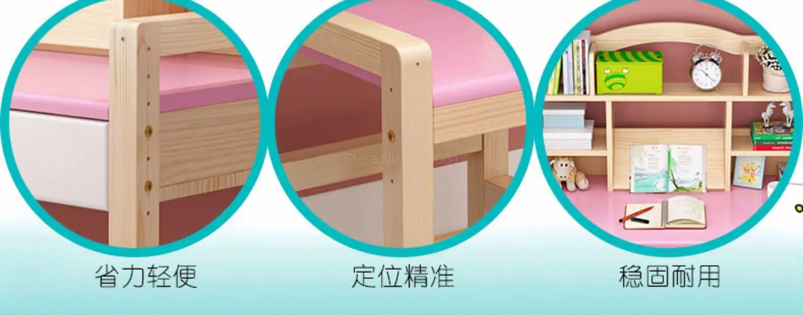 Mesa de estudio de madera maciza para niños, escritorio de elevación