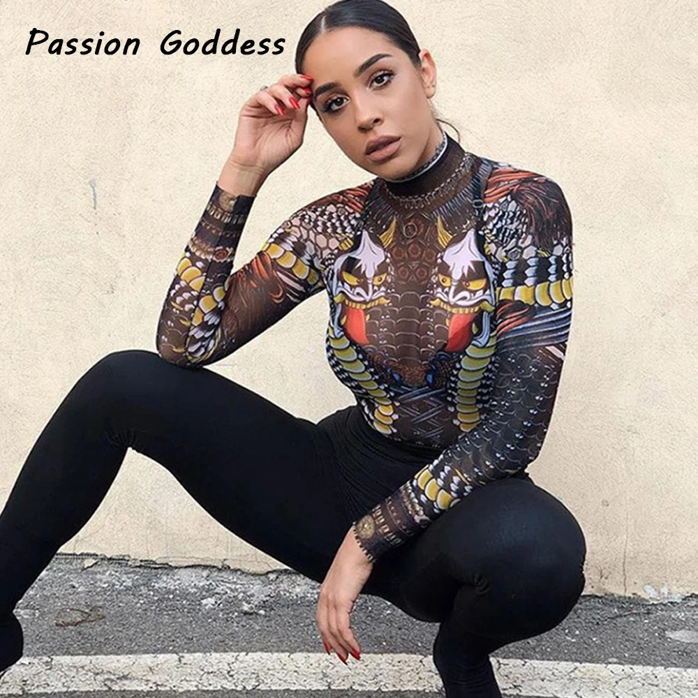 Sexy Women Mesh Skinny Bodysuits Rompers Printed Pattern Transparent Long Sleeve Jumpsuit Body Femme Basic Overalls CatPlaysuits
Sexy Women Mesh Skinny Bodysuits Rompers Printed Pattern Transparent Long Sleeve Jumpsuit Body Femme Basic Overalls CatPlaysuits