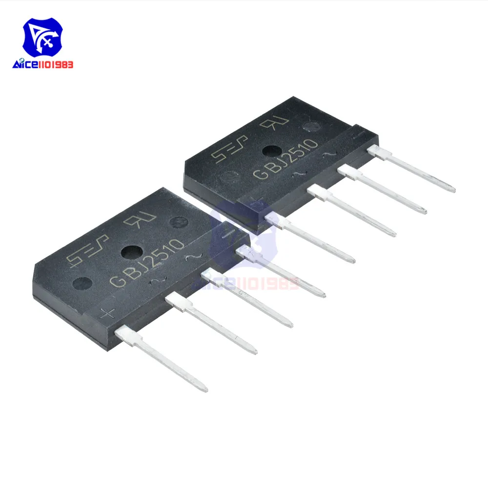 

5PCS/Lot Bridge Rectifier Diode SIP-4 GBJ2510 25A 1000V Single Phase Bridge Rectifier Original Integrated Circuit