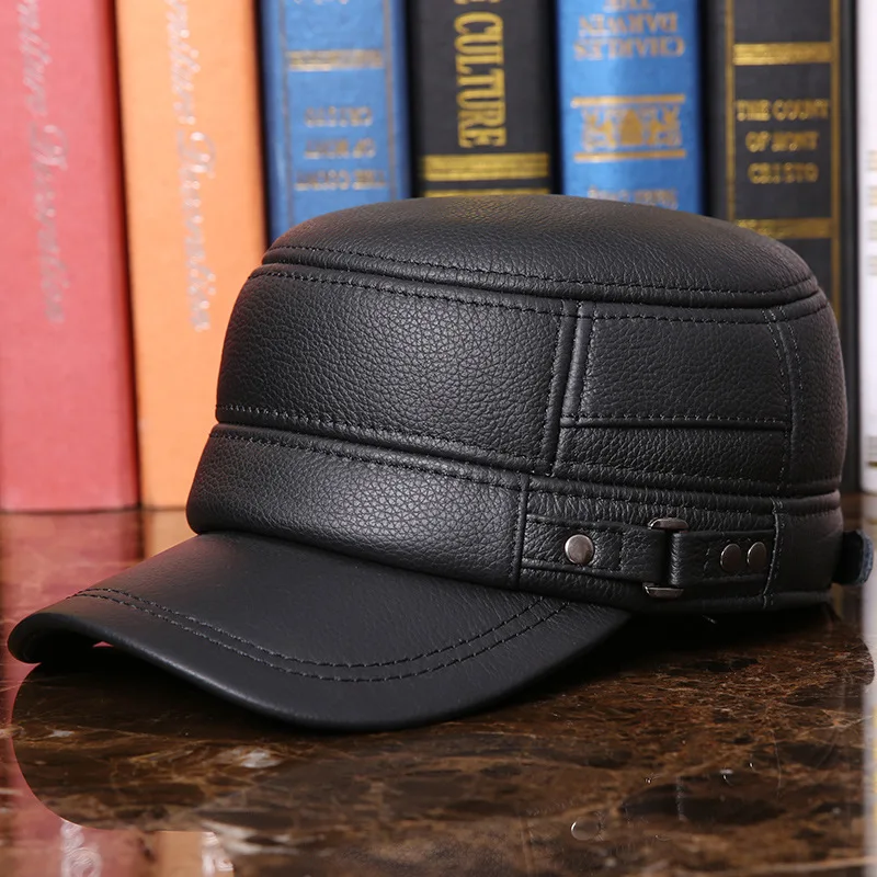Quinquagenarian Earmuffs Cap Man Genuine Leather Hat Adult Flat Winter Warm Cap Men Male Leisure Peaked Cap Adjustable B-7281
Quinquagenarian Earmuffs Cap Man Genuine Leather Hat Adult Flat Winter Warm Cap Men Male Leisure Peaked Cap Adjustable B-7281