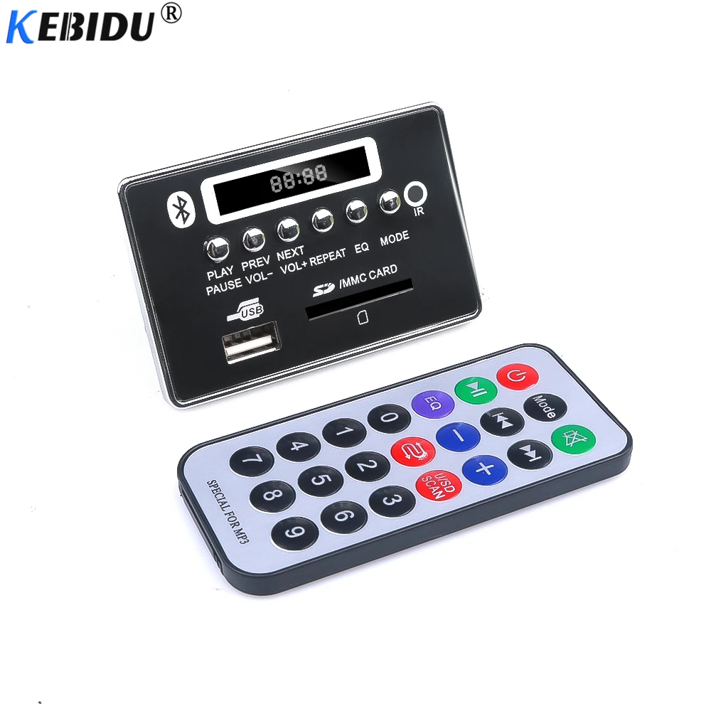 KEBIDU Bluetooth Hands-free MP3 Decoder Board Module Car USB MP3 Player Integrated Remote Control USB FM Aux Radio for Car
KEBIDU Bluetooth Hands-free MP3 Decoder Board Module Car USB MP3 Player Integrated Remote Control USB FM Aux Radio for Car