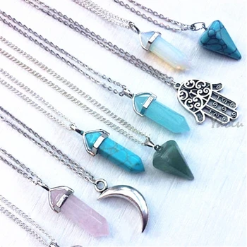 12pcs/lot Long Crystal Necklaces Crystal Gem stone Necklaces Rose Qu-artz Opal Moon Hamsa Jewellery Bohemian Layering
12pcs/lot Long Crystal Necklaces Crystal Gem stone Necklaces Rose Qu-artz Opal Moon Hamsa Jewellery Bohemian Layering