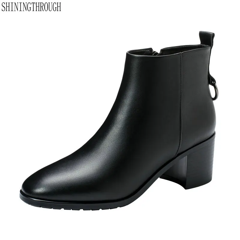 Women Ankle Boots Genuine Leather Thick High Heels Short Ladies Shoes Woman Quality Female Basic Boots size 41 42 43
Women Ankle Boots Genuine Leather Thick High Heels Short Ladies Shoes Woman Quality Female Basic Boots size 41 42 43