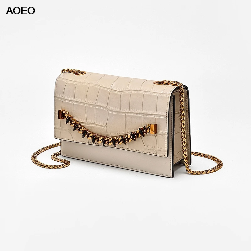 AOEO Genuine Leather Womens Shoulder Bag Sling Crossbody Girl Alligator Pattern Chain Strap Ladies Summer Messenger Bags Female
AOEO Genuine Leather Womens Shoulder Bag Sling Crossbody Girl Alligator Pattern Chain Strap Ladies Summer Messenger Bags Female