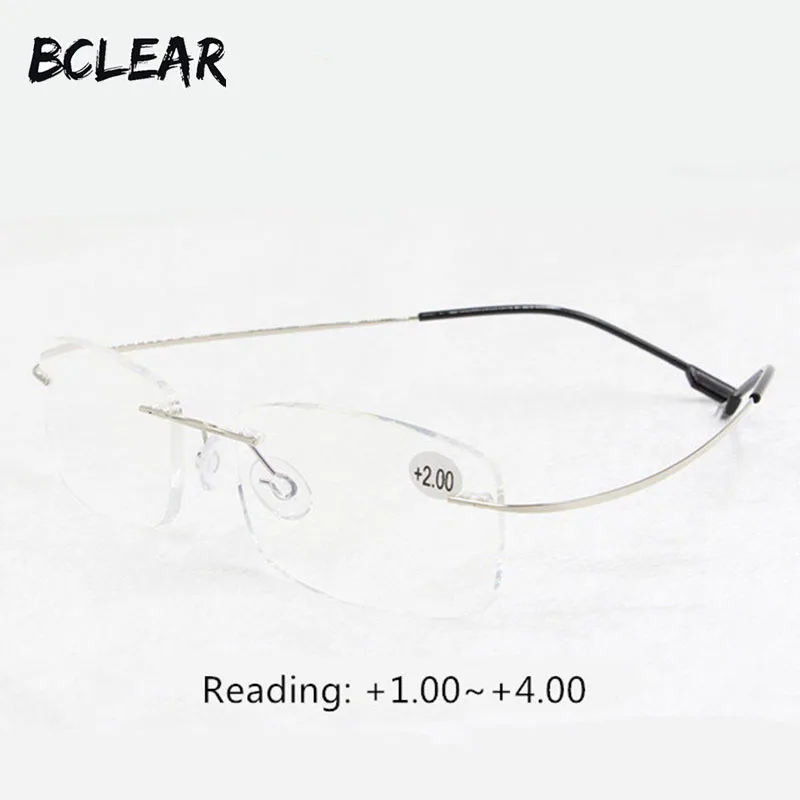 BCLEAR Presbyopia eyeglasses unisex rimless memory titanium flexible fashion reading glasses+1.0 +1.5 +2.0 +2.5 +3.0 +3.5 +4.0
BCLEAR Presbyopia eyeglasses unisex rimless memory titanium flexible fashion reading glasses+1.0 +1.5 +2.0 +2.5 +3.0 +3.5 +4.0