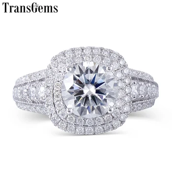 Transgems 14K White Gold Moissanite Double Halo Center 2ct 8mm F Color Moissanite Engagement Ring for women with Accents
Transgems 14K White Gold Moissanite Double Halo Center 2ct 8mm F Color Moissanite Engagement Ring for women with Accents