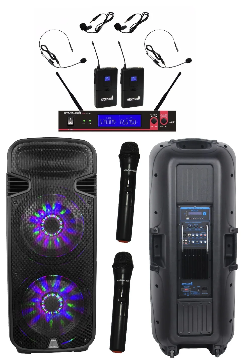 4500w 15\'\' powered speaker with mic(14)