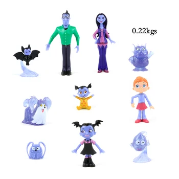 Hot 9pcs/lot Anime Junior Vampirina The Vamp Girl Action Figure Toy PVC Model Doll For Kids Christmas Birthday Gift