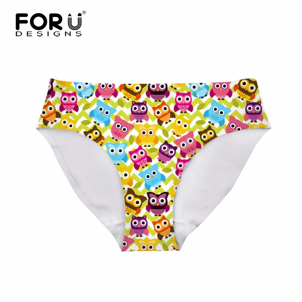 FORUDESIGNS Sexy Underwear Women Kawaii So Many Owls Pattern Cute Panties for Female Lingerie Briefs Calcinha Sem Costura | Женская