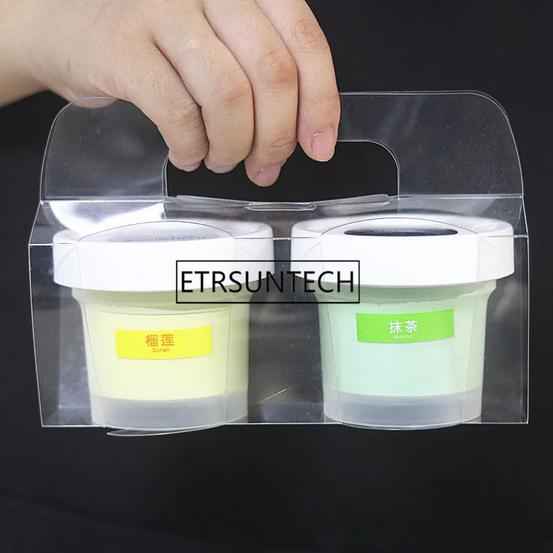 Plastic Ice Cream Cup Handle Box Cake Dessert Smoothies Cup Carrying Box Mousse Cake Packaging Boxes Takeaway Packing
Plastic Ice Cream Cup Handle Box Cake Dessert Smoothies Cup Carrying Box Mousse Cake Packaging Boxes Takeaway Packing
