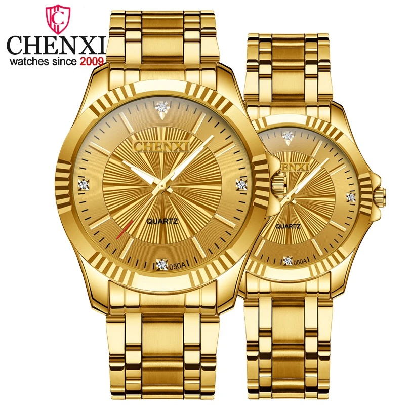 CHENXI Creative Golden Men's Quartz Wristwatches Women Men Full Steel Luxury Clock Brand Watches lovers' Waterproof Gold Watch
CHENXI Creative Golden Men's Quartz Wristwatches Women Men Full Steel Luxury Clock Brand Watches lovers' Waterproof Gold Watch