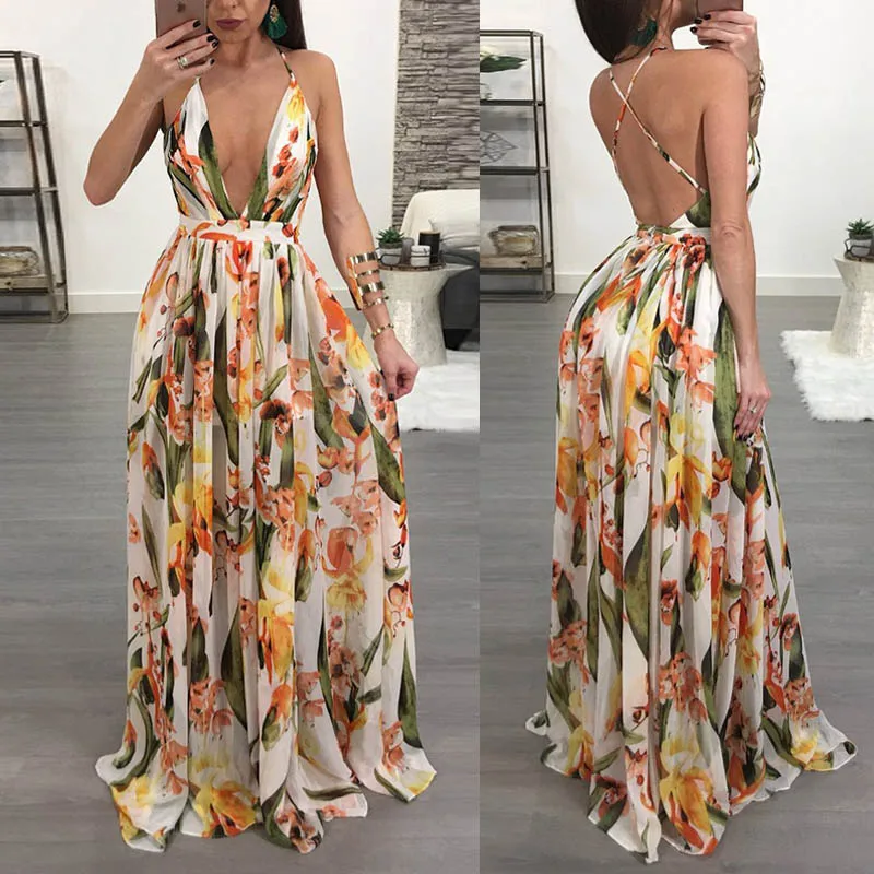 Women Long Maxi Dress 2019 Summer Floral Print Boho Beach Dress Sleeveless Evening Party Shift Dresses Tunic Vestidos Sexy Robe
Women Long Maxi Dress 2019 Summer Floral Print Boho Beach Dress Sleeveless Evening Party Shift Dresses Tunic Vestidos Sexy Robe