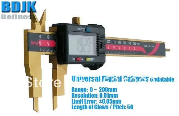 0~200mm Universal Digital Vernier Calipers / Measuring Instrument with 0.03mm Limit Error
0~200mm Universal Digital Vernier Calipers / Measuring Instrument with 0.03mm Limit Error