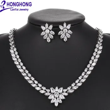 HONGHONG high quality Cubic zirconia Bridal Jewelry Sets European Style Vintage necklace earrings sets Bride jewelry #T8009
HONGHONG high quality Cubic zirconia Bridal Jewelry Sets European Style Vintage necklace earrings sets Bride jewelry #T8009