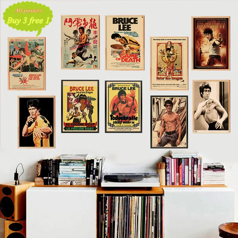 DLKKLB Retro Poster Bruce Lee Nostalgia Classic Old Movie Poster Master Kung Fu Kraft Paper Bar Cafe Decor Wall Sticker
DLKKLB Retro Poster Bruce Lee Nostalgia Classic Old Movie Poster Master Kung Fu Kraft Paper Bar Cafe Decor Wall Sticker