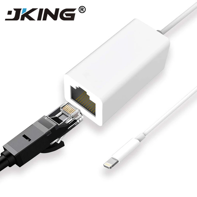 

For Lightning To RJ45 Ethernet LAN Wired Network Adapter 100Mbps Network Cable Overseas Travel Compact For iPhone/iPad Series