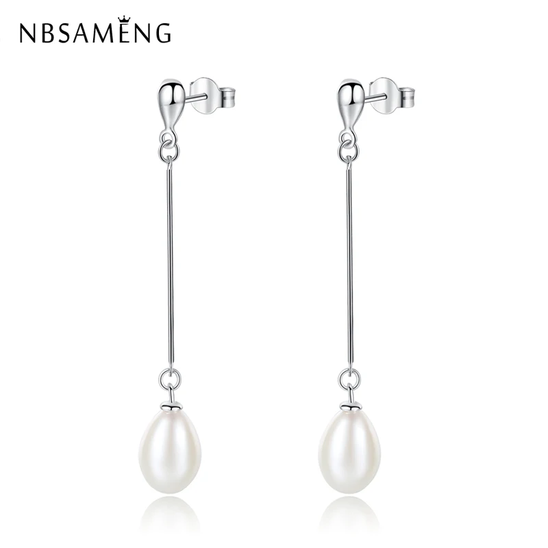 Natural Freshwater Pearl Long Dorp Stud Earrings 8-9mm Pearls Women Authentic 925 Sterling Silver Earring Brincos Perolas
Natural Freshwater Pearl Long Dorp Stud Earrings 8-9mm Pearls Women Authentic 925 Sterling Silver Earring Brincos Perolas