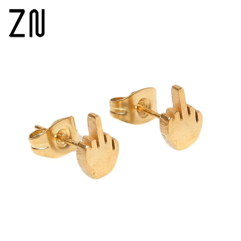 1 Pair Rock Punk Style Hand-polished Raise Stud Earrings Middle Finger Hypoallergenic Titanium Steel Unisex Earrings 3 Colors
1 Pair Rock Punk Style Hand-polished Raise Stud Earrings Middle Finger Hypoallergenic Titanium Steel Unisex Earrings 3 Colors