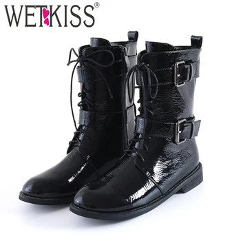 WETKISS Loe Heels Motorcycle Boots Women Mid-Calf Military Boot Shoes Female Round Toe Shoes Ladies Casual Buckle Shoes Winter
WETKISS Loe Heels Motorcycle Boots Women Mid-Calf Military Boot Shoes Female Round Toe Shoes Ladies Casual Buckle Shoes Winter