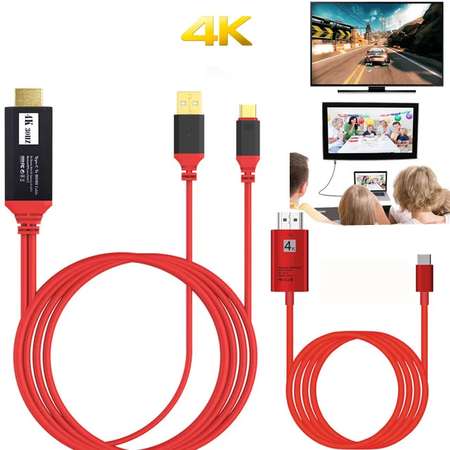 4K Type C Phone to TV HDMI Video Cable 1080P Typec Adapter Converter for MACBOOK Samsung Galaxy S10+ Note9 LG Huawei Mate20 Pro
4K Type C Phone to TV HDMI Video Cable 1080P Typec Adapter Converter for MACBOOK Samsung Galaxy S10+ Note9 LG Huawei Mate20 Pro