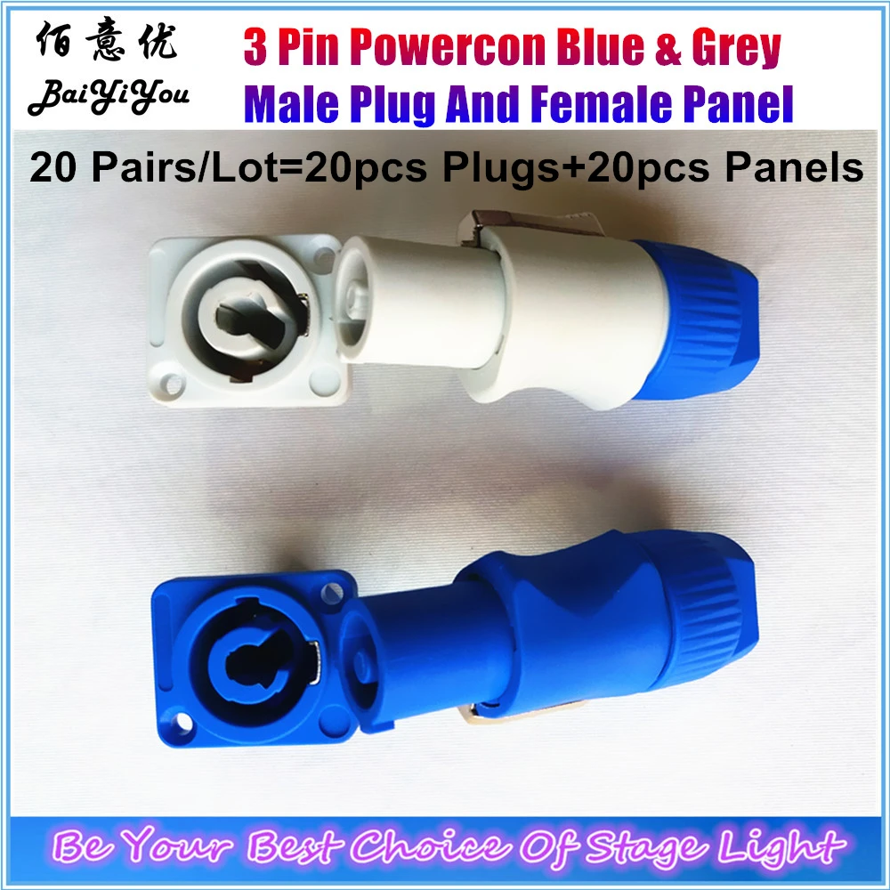 20Pairs Fast Shipping 3Pin Neutrik PowerCon NAC3FCA Stage Light Pio Plower Cable Panel Audio Lockable Connector Blue Gray Color
20Pairs Fast Shipping 3Pin Neutrik PowerCon NAC3FCA Stage Light Pio Plower Cable Panel Audio Lockable Connector Blue Gray Color
