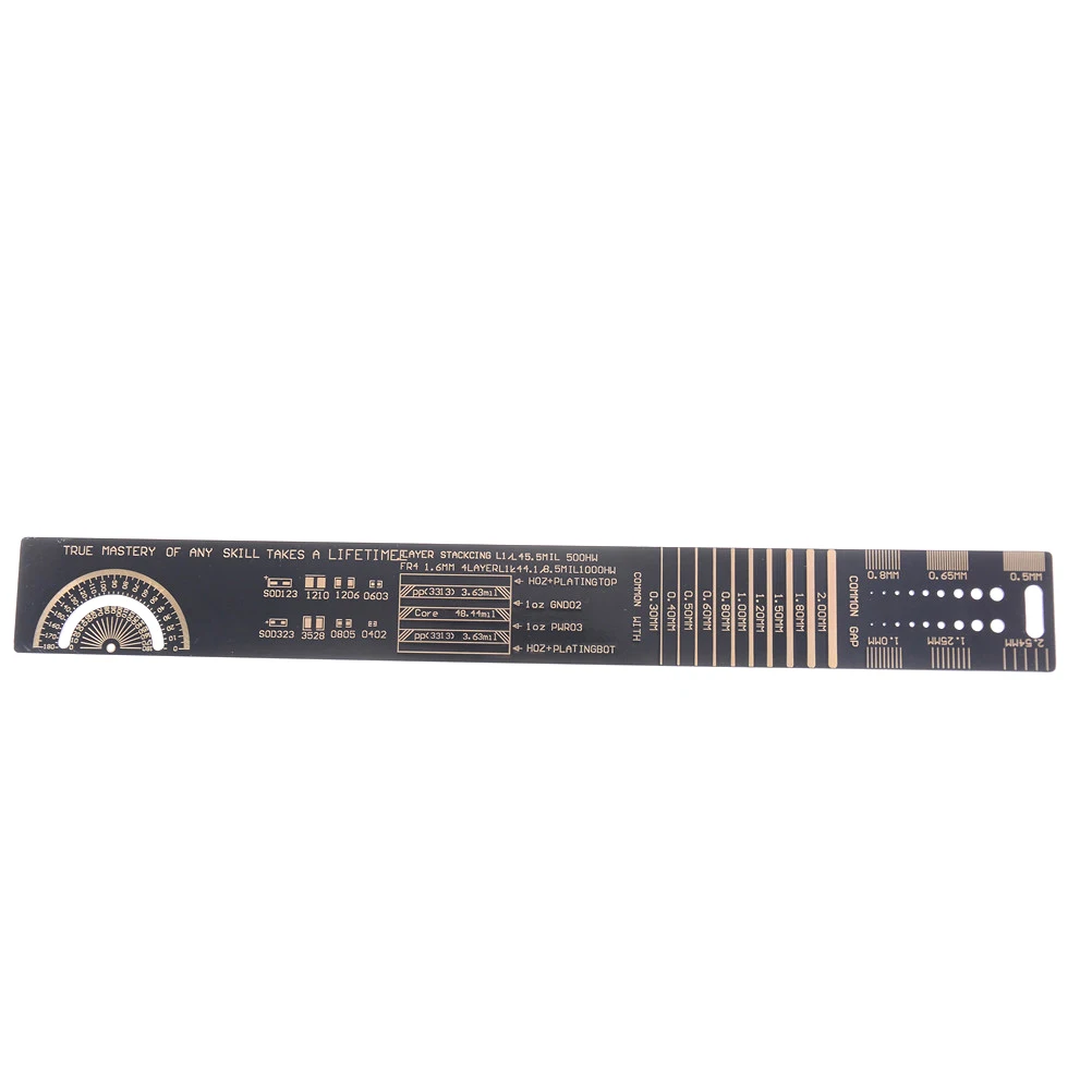 HELTC 25CM Multifunctional PCB Ruler EDA Measuring Tool Black High Precision Protractor Resistor Capacitor Chip Measuring Tool