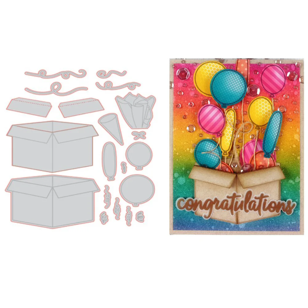 balloon box Metal Cutting Dies Scrapbooking Craft Die cuts Card make paper confetti tissue strings emboss stencil 110.2x118mm
balloon box Metal Cutting Dies Scrapbooking Craft Die cuts Card make paper confetti tissue strings emboss stencil 110.2x118mm