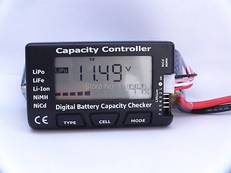 

Brand RC Battery Capacity Controller Digital Battery Capacity Checker LiPo LiFe Li-ion NiMH Nicd Battery Tester CellMeter-7