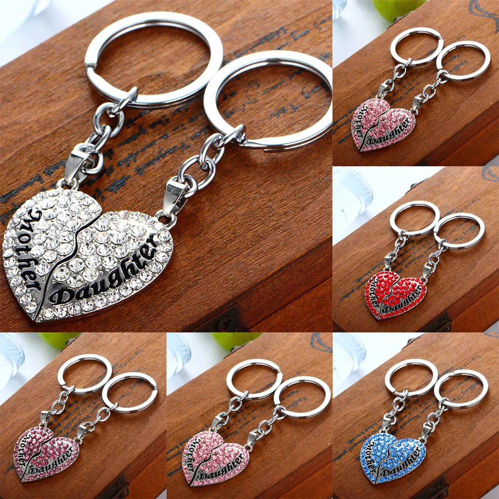 2PC Shiny Crystal Love Heart Charms Key Chain Mother Daughter Keyring For Women Family Keychain Mom Mommy Key Ring Jewelry Gifts
2PC Shiny Crystal Love Heart Charms Key Chain Mother Daughter Keyring For Women Family Keychain Mom Mommy Key Ring Jewelry Gifts