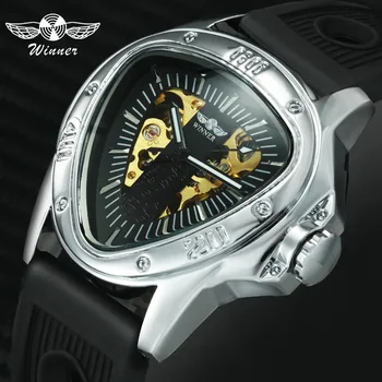 WINNER Unique Fashion Triangle Automatic Mechanical Watches for Men Sport Rubber Skeleton Wristwatches Top Brand Luxury Clock
WINNER Unique Fashion Triangle Automatic Mechanical Watches for Men Sport Rubber Skeleton Wristwatches Top Brand Luxury Clock