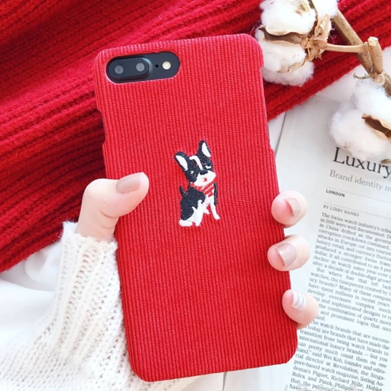 Winter Red Fabric Cloth Case For iPhone 6 6S 7 8 Plus X Case 3D Cartoon Cute Dog Back Cover For iPhone X XR XS MAX Case Lovely
Winter Red Fabric Cloth Case For iPhone 6 6S 7 8 Plus X Case 3D Cartoon Cute Dog Back Cover For iPhone X XR XS MAX Case Lovely