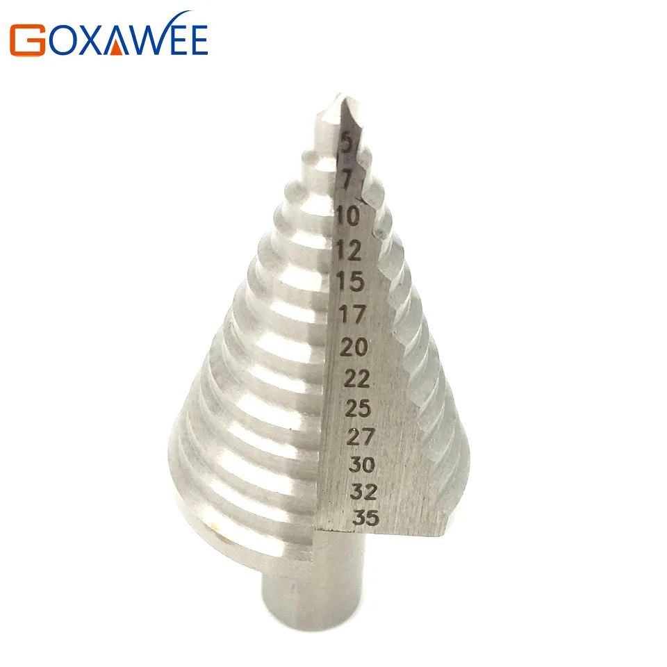GOXAWEE HSS Spiral Groove Step Drill Bits Titanium Step Cone Drill Bit For Reamer Steel Wood Metal Drilling Reaming Woodworking
GOXAWEE HSS Spiral Groove Step Drill Bits Titanium Step Cone Drill Bit For Reamer Steel Wood Metal Drilling Reaming Woodworking